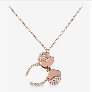 NEW Disney Store Rebecca Hook Minnie Mouse Ears necklace rose gold